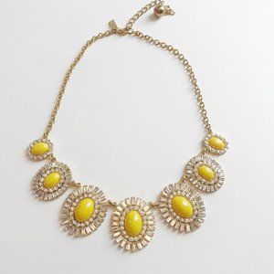 Kate Spade Capri Garden Yellow Rhinestone Baguette Crystal Statement Necklace